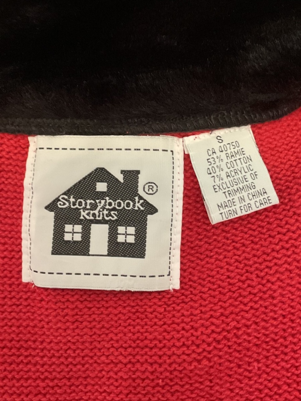 ✨ Rare Vintage Storybook Knits Cardigan Faux Fur Collar - size S - Picture 12 of 12